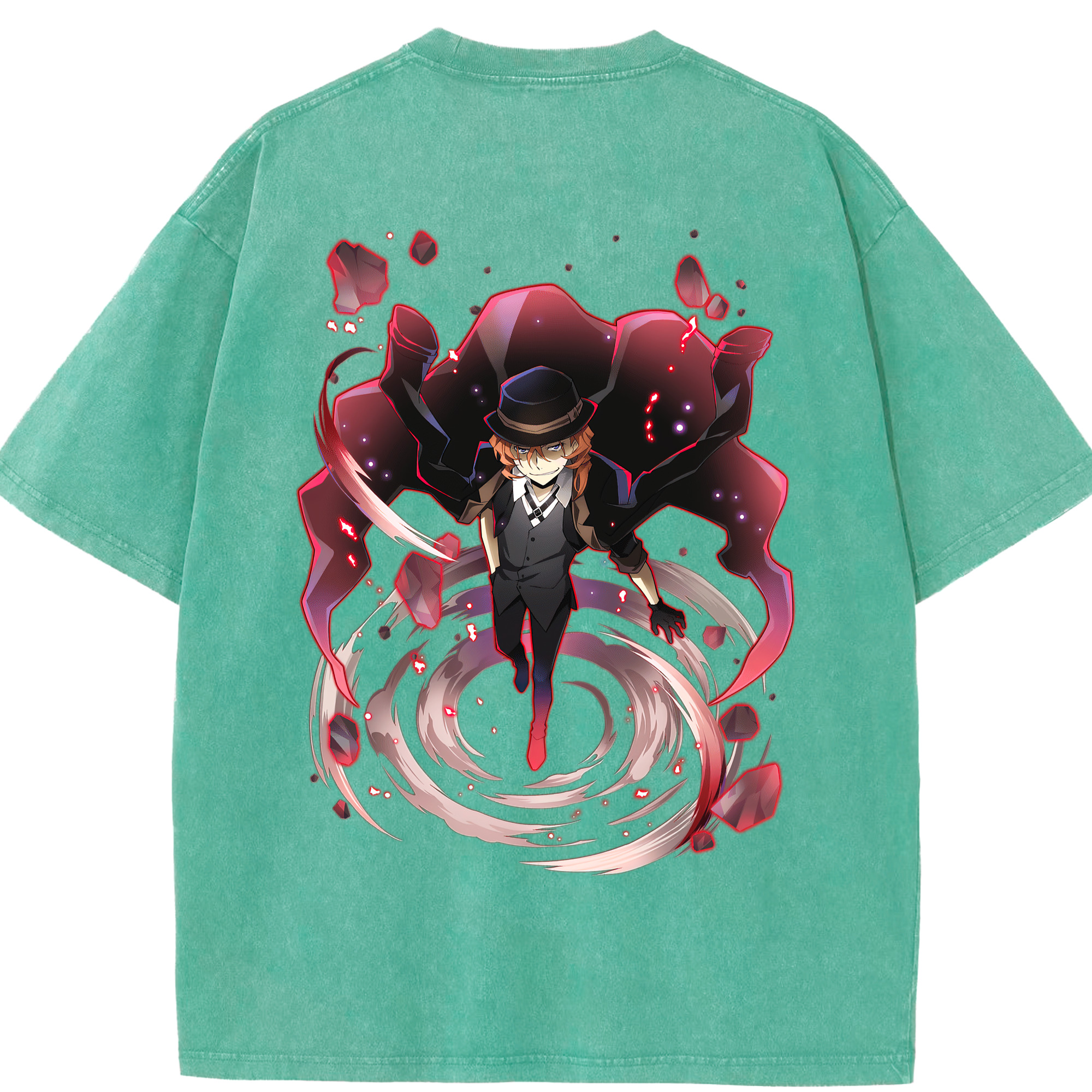 （画像用） 文豪ストレイドッグス Bungo Stray Dogs 綿100% ヴィンテージ風 半袖Tシャツ（背面プリント）